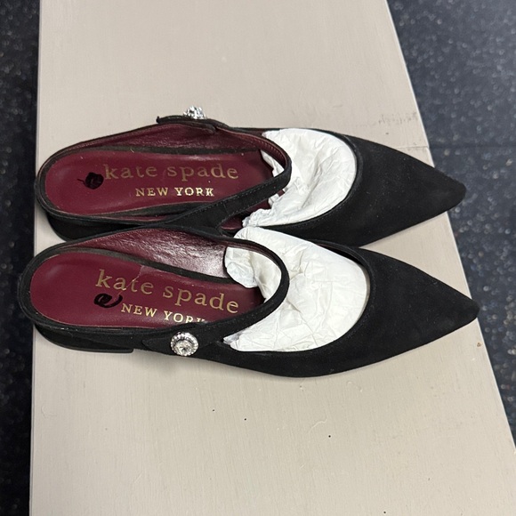 Kate Spade Black Mules with Rhinestone Accent - Picture 2 of 4